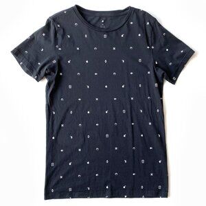 Apple Icons Graphic T-Shirt Black White Susan Kare Mac OS Unisex XS